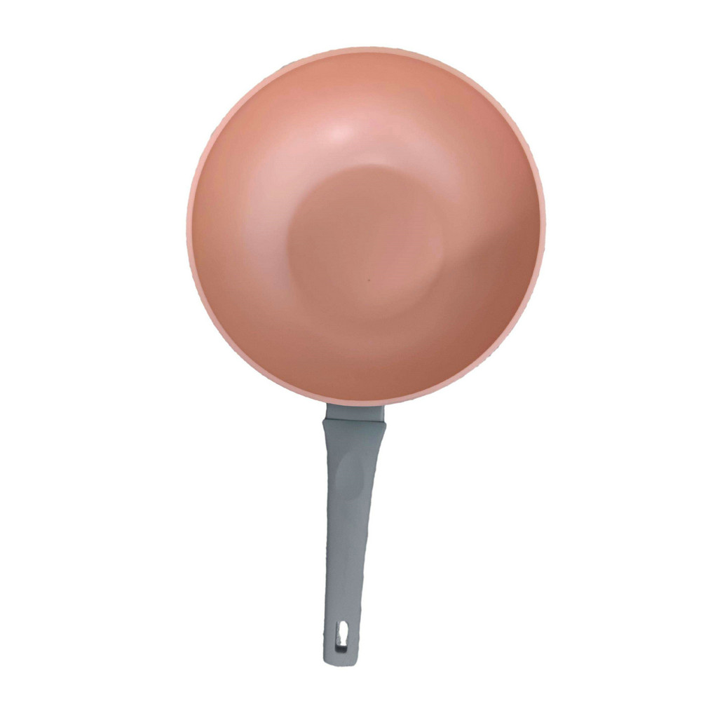 เครื่องครัว กระทะทรงลึก กระทะทอดอลูมิเนียมแบบไม่ติดพร้อมฝาแก้ว