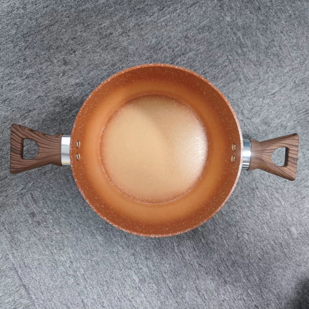 โลโก้ที่กำหนดเอง 24/26/28 ซม.กาวเซรามิคอุ่นอาหาร Non-Stick Home หม้อร้อนหม้อ